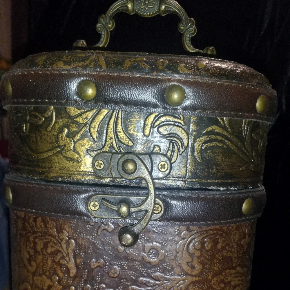 Leather Container 14"x 6"x 5"x
